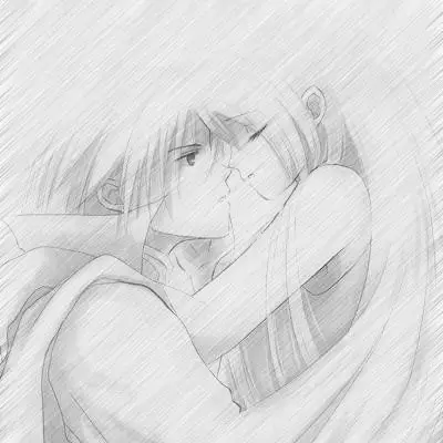 素描情侣动漫人物