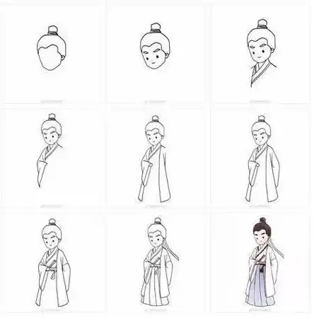 汉服简笔画手绘长裙汉服简笔画手绘长裙抹胸