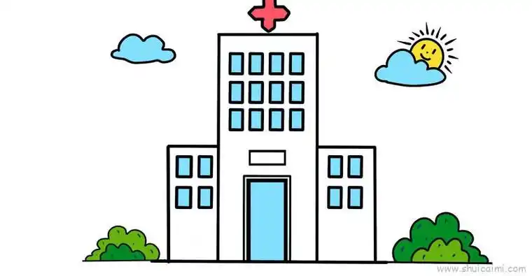 医院儿童画怎么画 医院简笔画好看