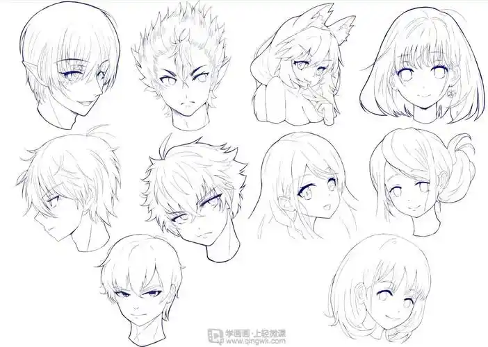 作业:从零开始学漫画设计之漫画人物五官的画法与训练技巧 - 横扫b站