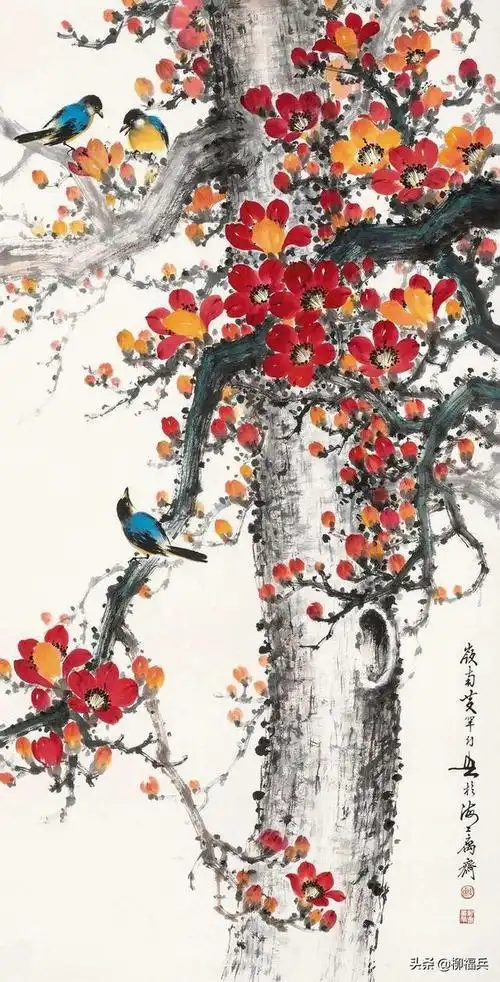 名家花鸟画《木棉花》欣赏_网易订阅