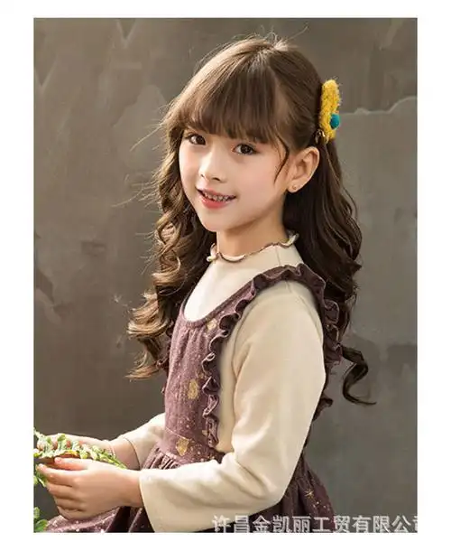 现货儿童假发女长卷发仿真头套女童发套宝宝公主婴幼儿可爱造型