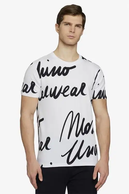 moschino/莫斯奇诺 【大陆现货】新品男士短袖t恤经典字母印花款圆领