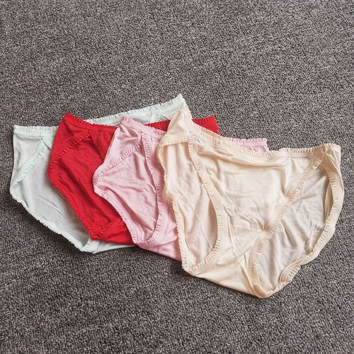 好穿 学生款超软 白厂丝内裤女桑蚕丝双面针织中低腰100真丝三角
