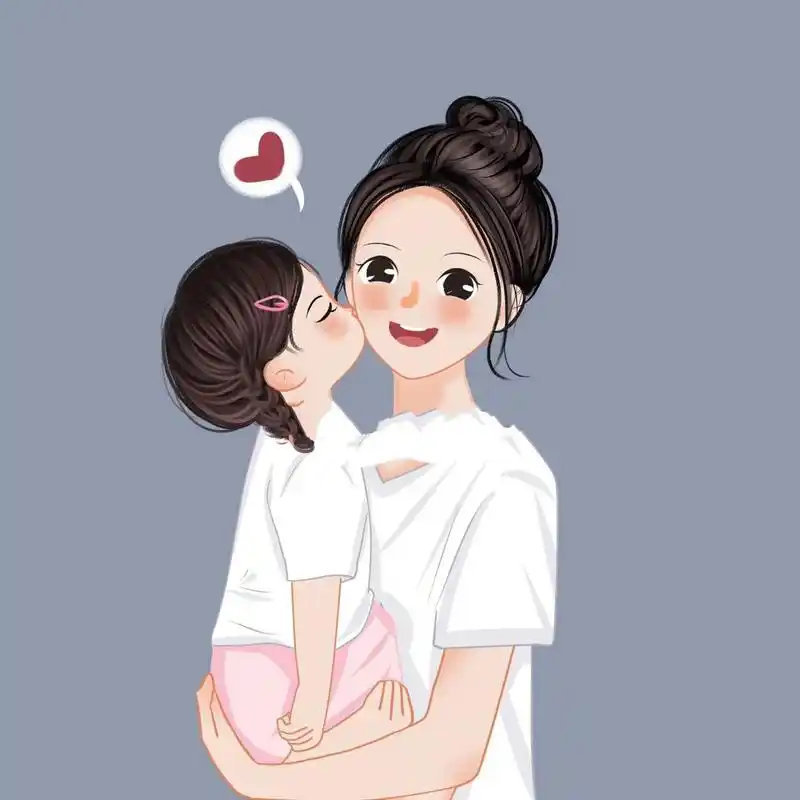 四口「两女娃」亲子头像 | 背景	 你们成长的道路千姿百态,呆萌,可爱