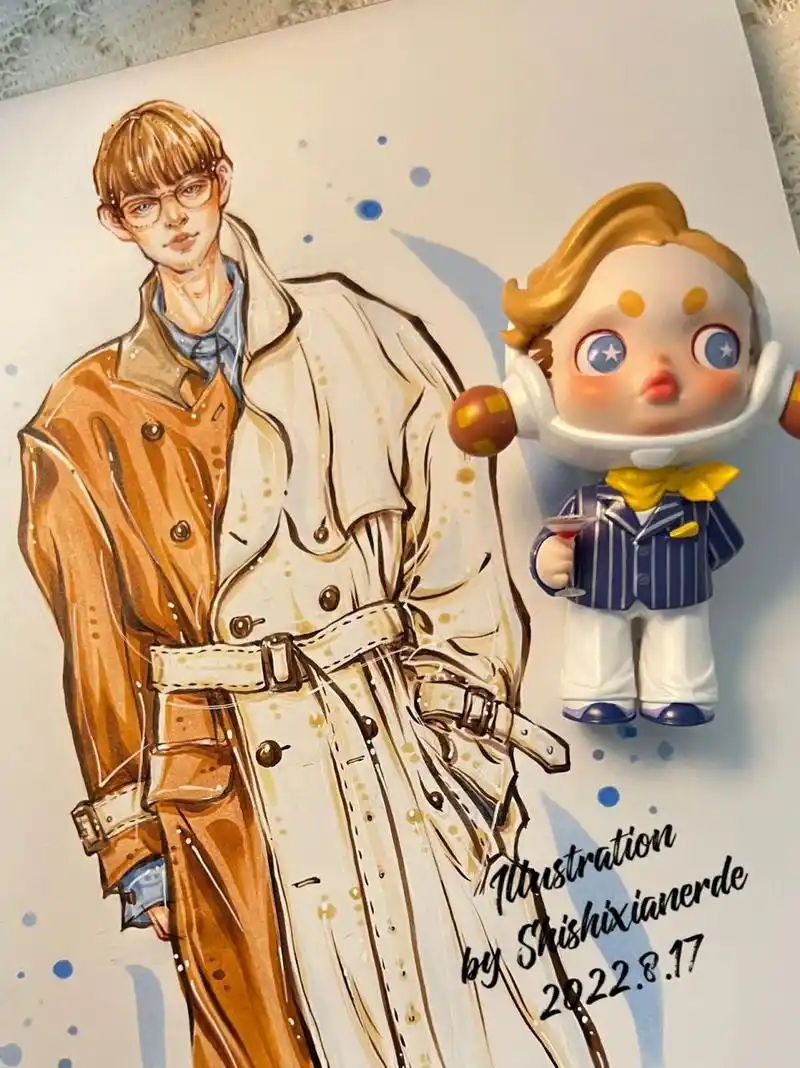 时装画秀场| 手绘效果图| 男装风衣画法 💛风衣休闲男装 🧡和sp的