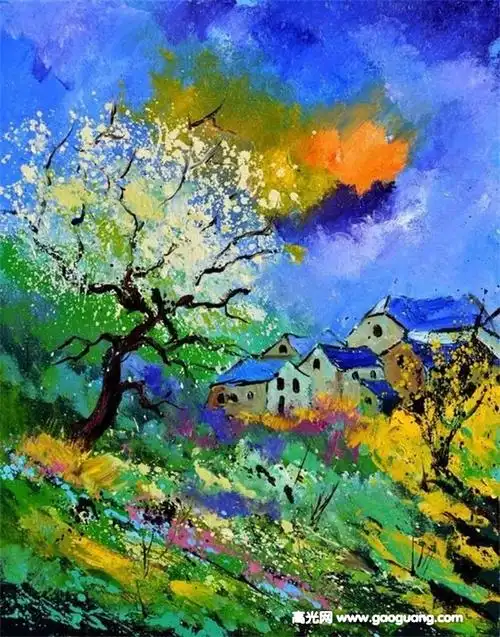 风景油画手绘图片,好看的风景油画图片