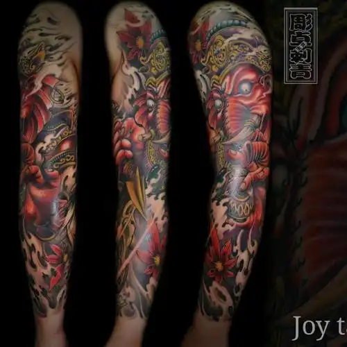 象神般若花臂象神花臂风格:_纹身吧社区 - 纹身大咖
