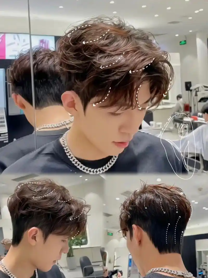 男士变帅指南!韩式三七分纹理烫!