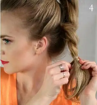 高马尾麻花辫的编法图解让你做个与众不同的马尾女孩