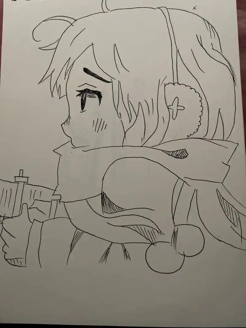 女儿的动漫简笔画 #爱画画的小朋友 - 抖音