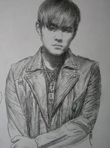 素描人物肖像画周杰伦