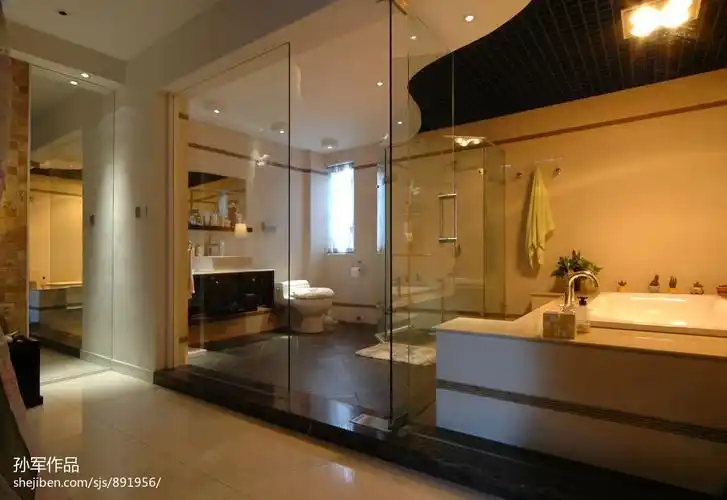 简约玻璃浴室装修图片