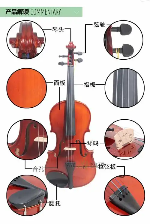 红棉小提琴/手工高档小提琴儿童初学者使用v005 带防伪码