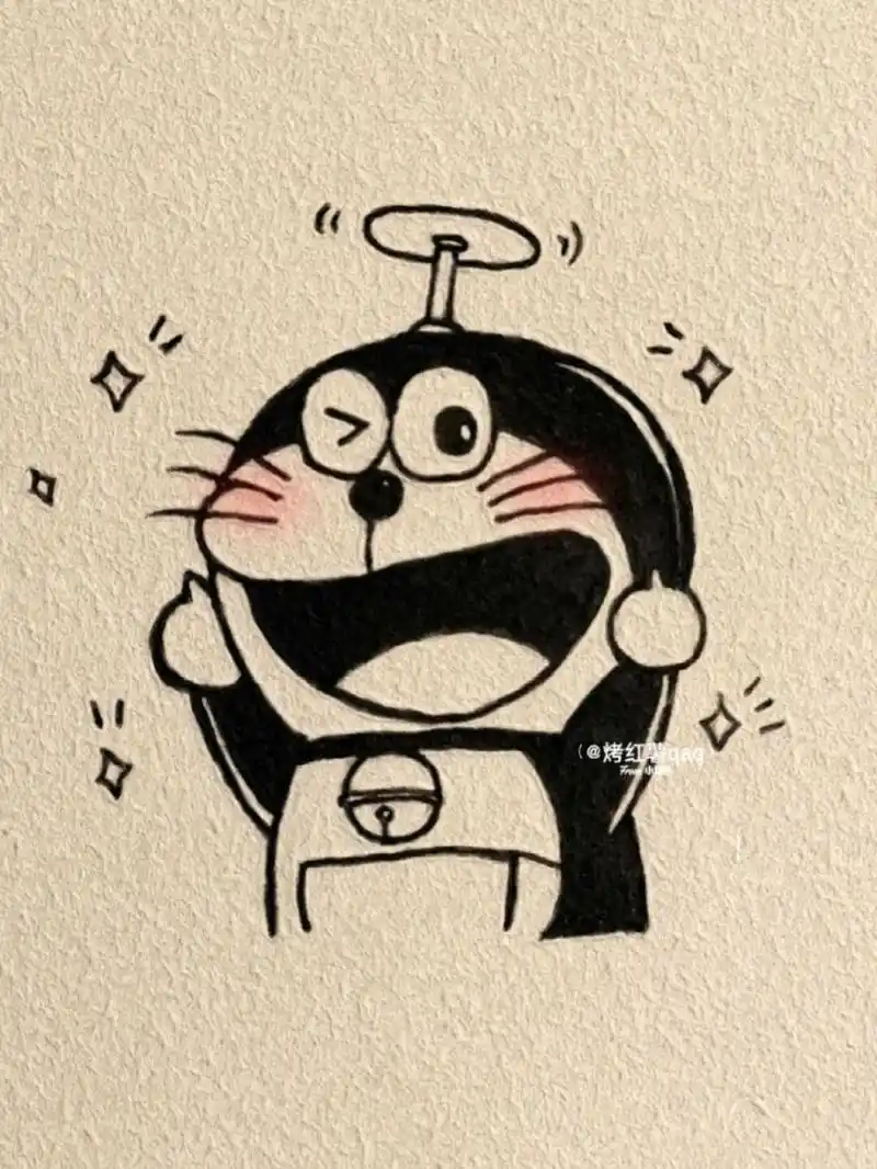 教你画超可爱哆啦a梦~ #简笔画教程# #简笔画# #画个简笔画# #可爱简