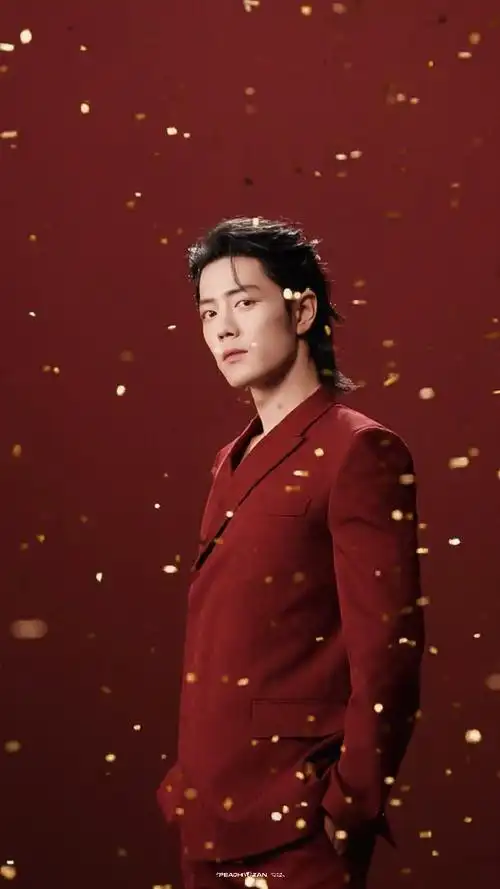 肖战##肖战平安喜乐##肖战红西装大背头