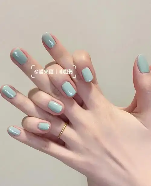纯色美甲纯纯甜唧唧淡奶油薄荷