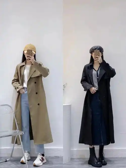 不同色风衣搭配图