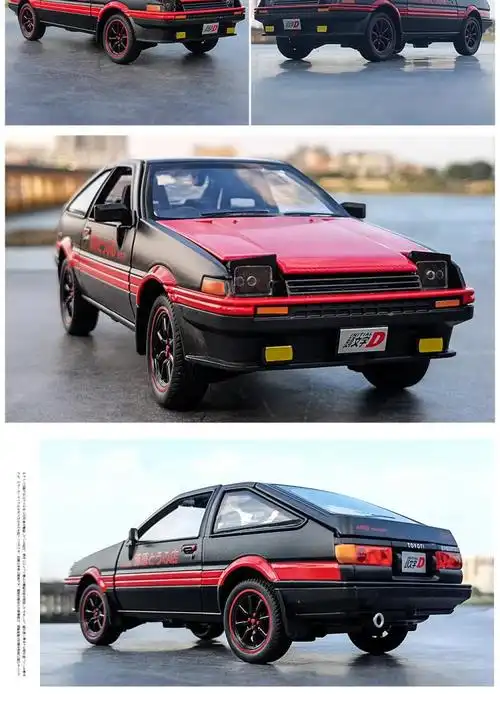 ae86车模1:24头文字d跑车模型合金汽车赛车仿真儿童玩具礼物摆件 1:24