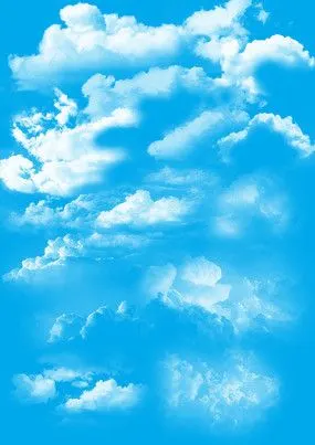 一团团白色的云朵ps素材