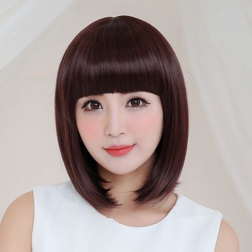 整顶假发套假发女bobo头韩国发型女假发短发波波头齐刘海梨花头套