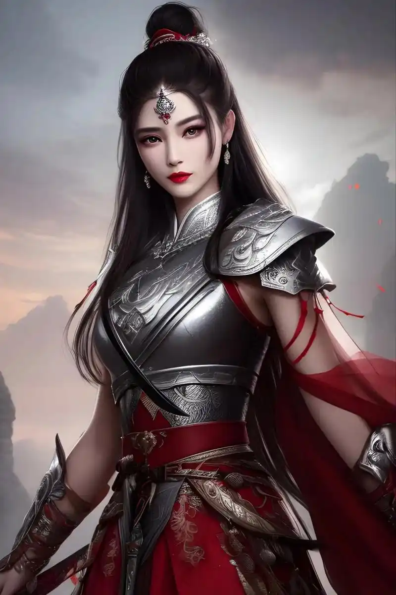 ai绘画:巾帼古风(赤锍银)