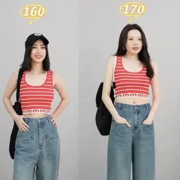 160vs.170 同一穿搭对比