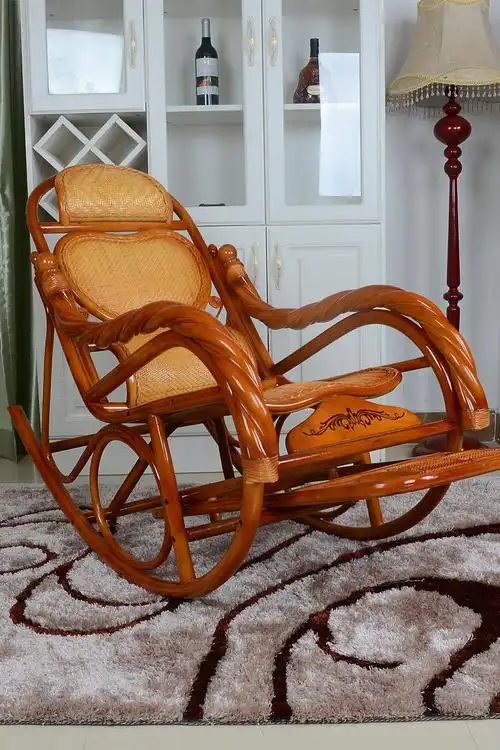 天然真藤腾摇摇椅家用逍遥仙趟椅成人编织摇摆椅老人躺椅瑶椅睡椅