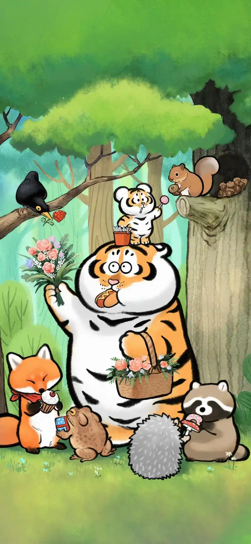 胖老虎壁纸,这哪里是老虎,分明就是大胖橘啊,看起来蠢萌蠢萌的