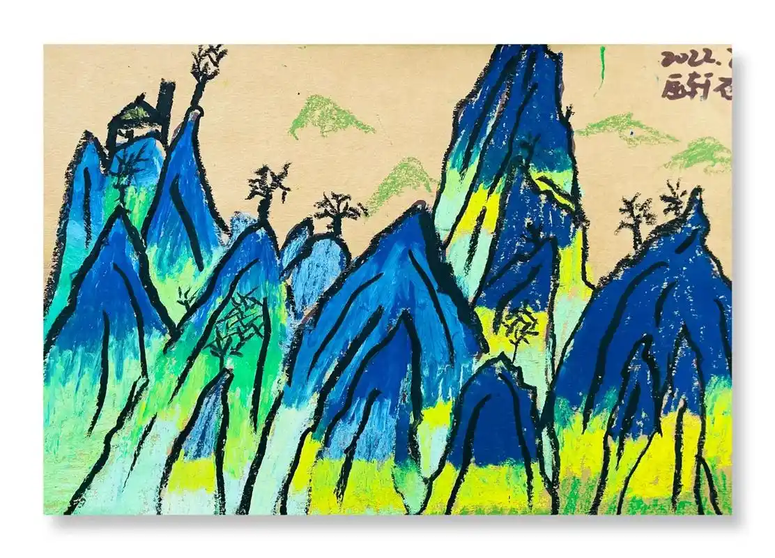 儿童画分享 #千里江山图创意美术 - 抖音