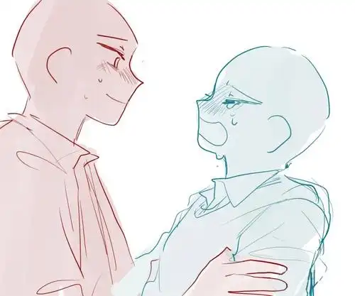 【绘画参考】情侣双人互动线稿.