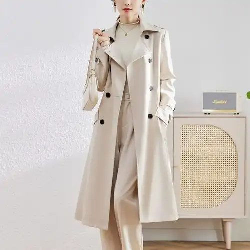 女装2024春秋新款外套感小个子今年流行早秋休闲大码风衣女中长款