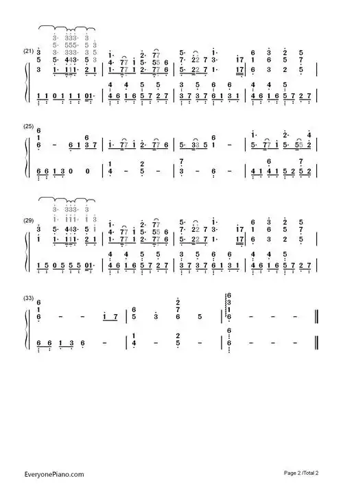 如果我们不曾相遇双手简谱预览2