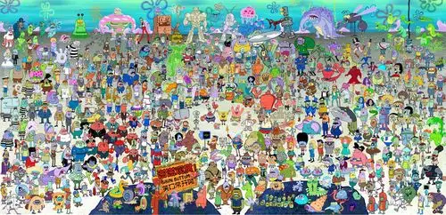 求这张海绵宝宝全部人员集合图片高清!分辨率一定要高