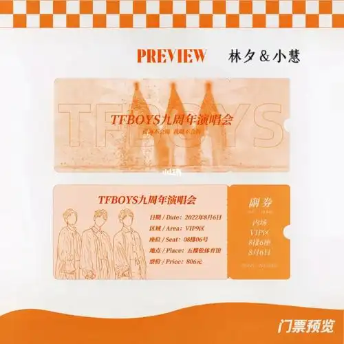 tfboys九周年演唱会纪念门票