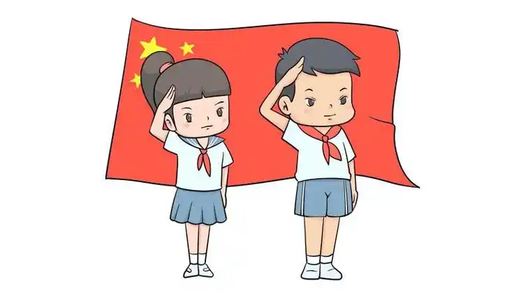 的少先队员简笔画画法女少先队员敬礼简笔画敬小学生敬队礼背面简笔画