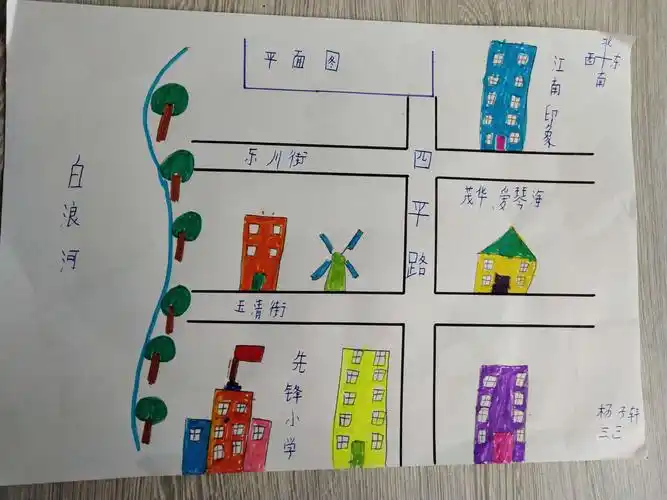 介绍我的家,学画平面图——先锋小学三年级三班实践作业展