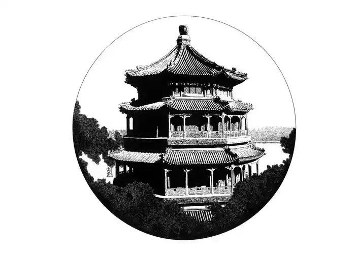 古建筑的黑白艺术|纯艺术|绘画|梦绘虫 - 原创作品 - 站酷 (zcool)