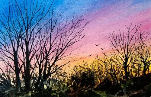 清冽宁静,自然透亮的唯美水彩风景画|大自然|水彩|风景画_新浪新闻