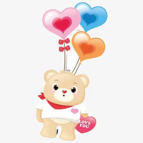 可爱小熊身上的气球免抠素材免费下载_觅元素51yuansu.com