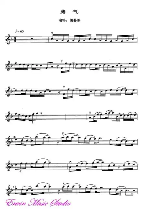 勇气原版正谱小提琴谱五线谱乐谱docx