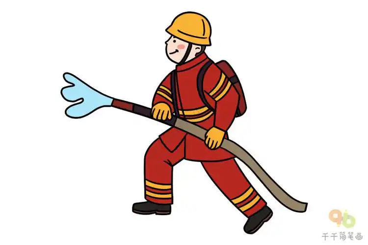 教你画消防员简笔画