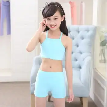 女童发育期文胸2018儿童内衣小背心学生内裤大童胸罩女孩少女套装