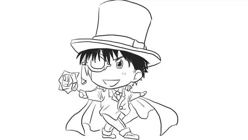 名侦探柯南之q版怪盗基德儿童亲子简笔画