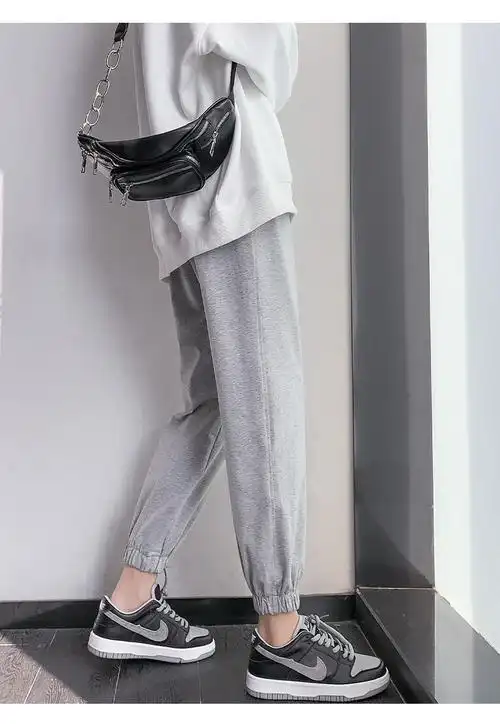 休闲运动裤女2022年夏季新款学生韩版宽松显瘦高个子加长灯笼裤gt1003