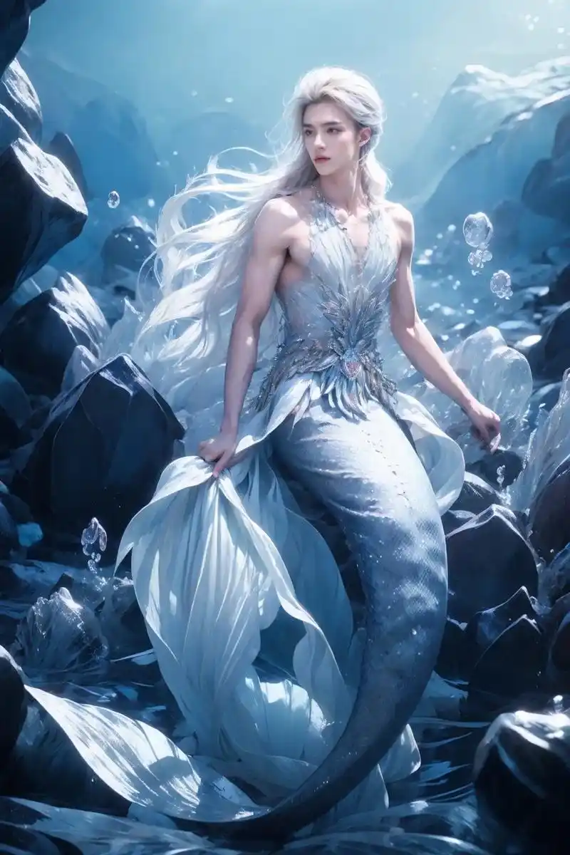 人鱼王子.#水下摄影 #ai摄影 #男生写真 #ai乐园联盟 - 抖音