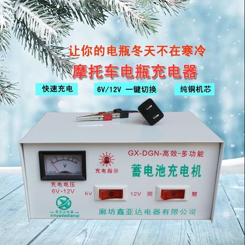摩托车电瓶充电器6v12v通用铅酸蓄电池踏板摩托车12伏智能充电机