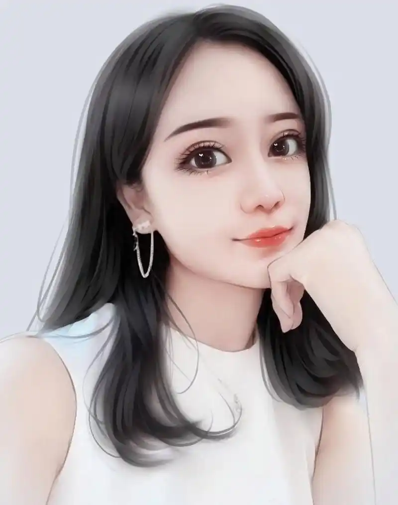 更新这组美女手绘写实风格头像,特别唯美精致,大眼睛双眼皮美女,白皙