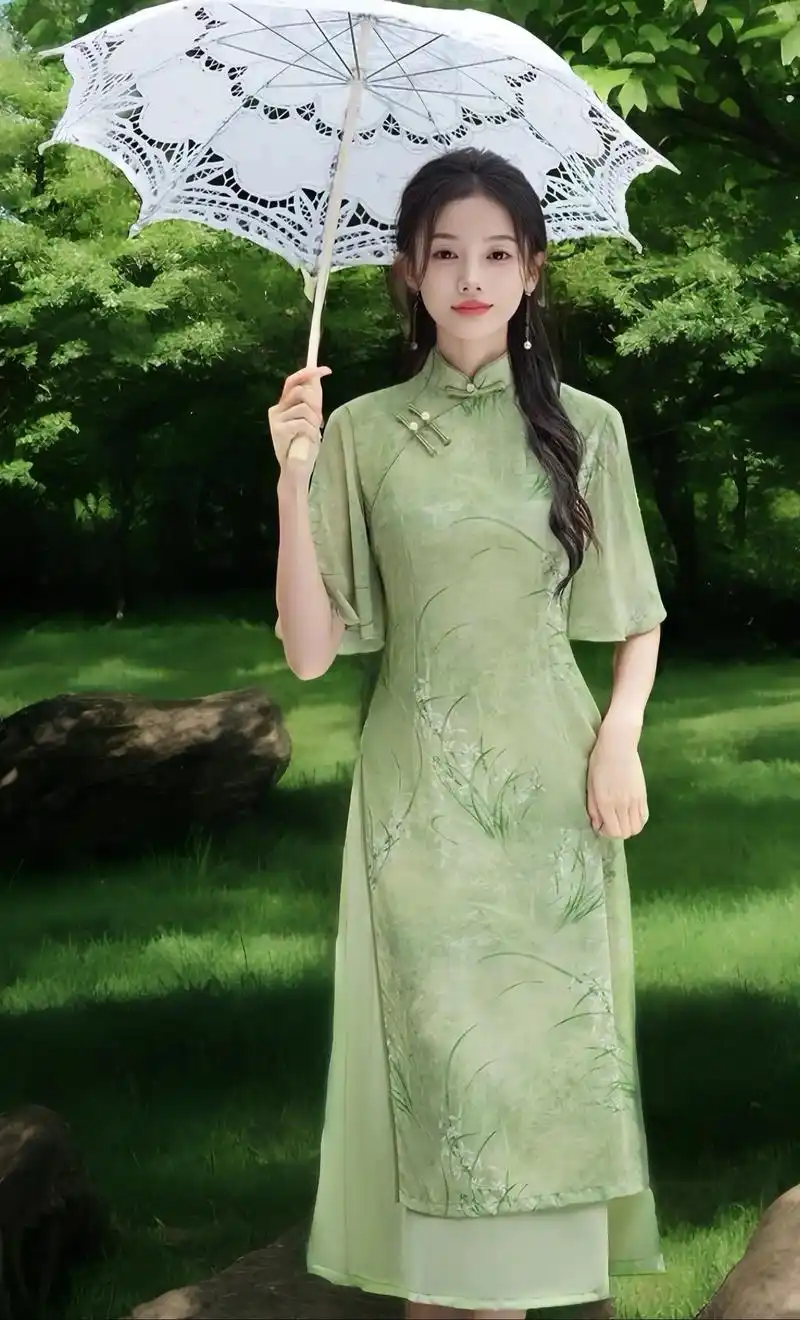 新中式古风少女旗袍