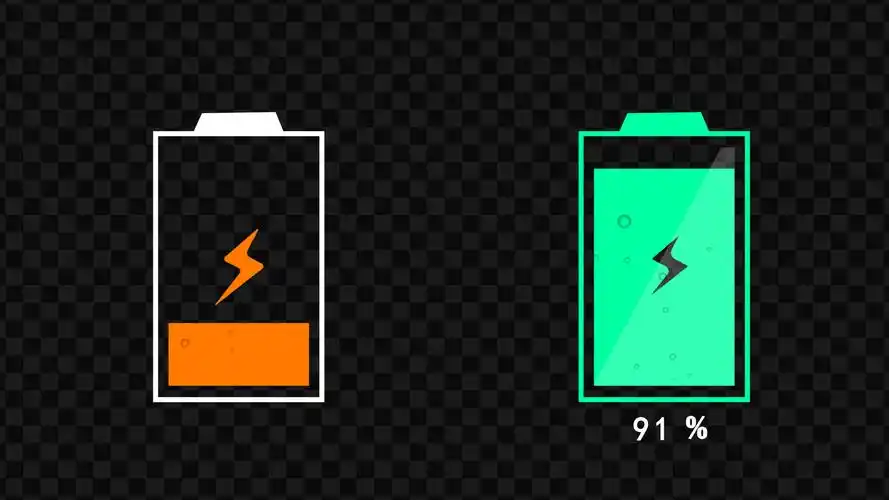 电池充电动画素材【透明通道】